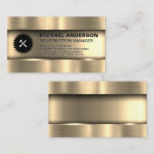 Metallisches Gold | Konstruktionslogo Visitenkarte (Vorne/Hinten)