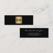 Metallisches Gold-Label Monogram Black Mini Visitenkarte (Vorne/Hinten)