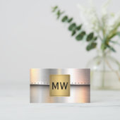 Metallisches Gold-Label Monogramm | Rivets Industr Visitenkarte (Stehend Vorderseite)