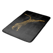 Metallisches Gold-Leaping-Cheetah Badematte (Schrägansicht)