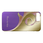 Metallisches Gold lila Case-Mate iPhone Hülle (Rückseite (Horizontal))