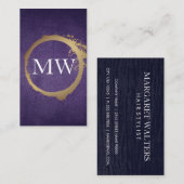 Metallisches Gold | Lila Textur Visitenkarte (Vorne/Hinten)