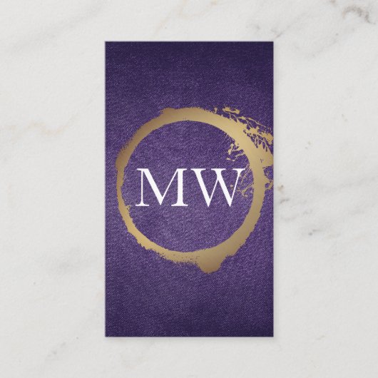 Metallisches Gold | Lila Textur Visitenkarte (Vorderseite)