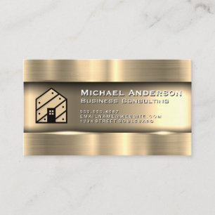 Metallisches Gold Logo des Hauses Visitenkarte