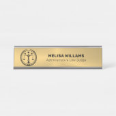 Metallisches Gold-Logo Schreibtischnamensplakette (Vorderseite )
