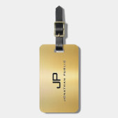 Metallisches Gold Look Glam Template Modernes Mono Gepäckanhänger (Vorderseite vertikal)