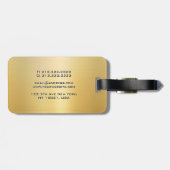 Metallisches Gold Look Glam Template Modernes Mono Gepäckanhänger (Rückseite horizontal)