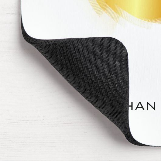 Metallisches Gold-Look Moderne Monogramm-Vorlage Mousepad (Ecke)