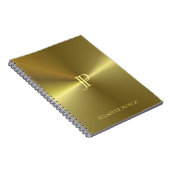Metallisches Gold-Look Moderne Monogramm-Vorlage Notizblock (Rechte Seite)