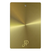 Metallisches Gold Look Monogram Template Elegant Mini Klemmbrett (Rückseite)