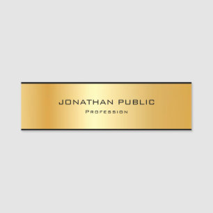 Metallisches Gold Look Template Elegant Beruflich Namensschild
