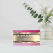 Metallisches Gold | Magenta Geometric Visitenkarte (Stehend Vorderseite)