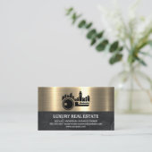 Metallisches Gold-Marmor für das Schlüsselstädtelo Visitenkarte (Stehend Vorderseite)