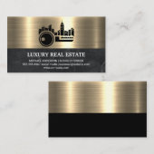 Metallisches Gold-Marmor für das Schlüsselstädtelo Visitenkarte (Vorne/Hinten)