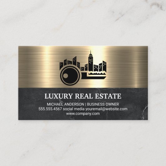 Metallisches Gold-Marmor für das Schlüsselstädtelo Visitenkarte (Vorderseite)