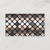Metallisches Gold | Metallische Musterquadrate Visitenkarte (Rückseite)