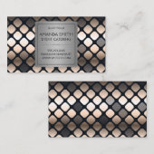 Metallisches Gold | Metallische Musterquadrate Visitenkarte (Vorne/Hinten)