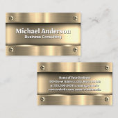 Metallisches Gold | Metallschrauben Visitenkarte (Vorne/Hinten)