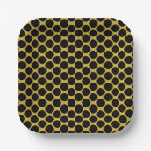 Metallisches Gold mit Black Dot Style 7" Square Pappteller (Vorderseite)
