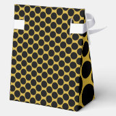 Metallisches Gold mit Black Dot Style Zelt 4x2x5 Geschenkschachtel (Rückseite)