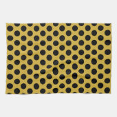 Metallisches Gold mit modernem Black Dot Style Geschirrtuch (Horizontal)