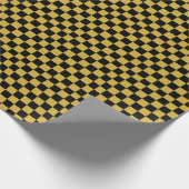 Metallisches Gold mit schwarzem quadratischen Stil Geschenkpapier (Ecke)