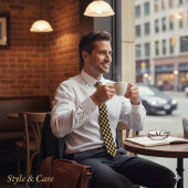 Metallisches Gold mit schwarzem Square Pattern Nec Krawatte