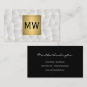 Metallisches Gold | Monogramm | Geometrische Dreie Visitenkarte (Vorne/Hinten)
