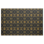 Metallisches Gold-Muster auf schwarz Stoff (Yard (91,4 cm))