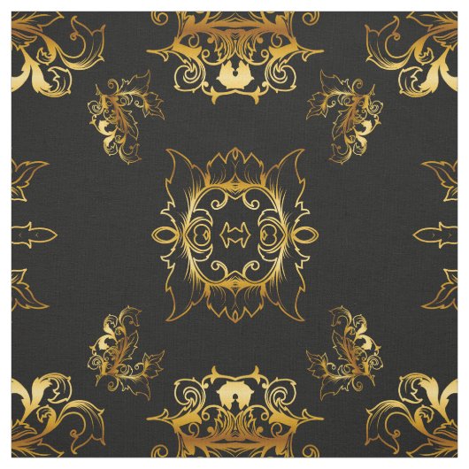Metallisches Gold-Muster auf schwarz Stoff (Muster)