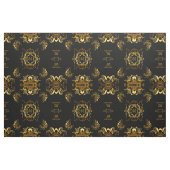 Metallisches Gold-Muster auf schwarz Stoff (Fat Quarter (45,7 x 55,9 cm))