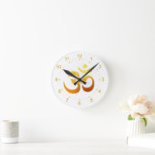 Metallisches Gold Om Symbol Runduhr Runde Wanduhr (Zuhause)