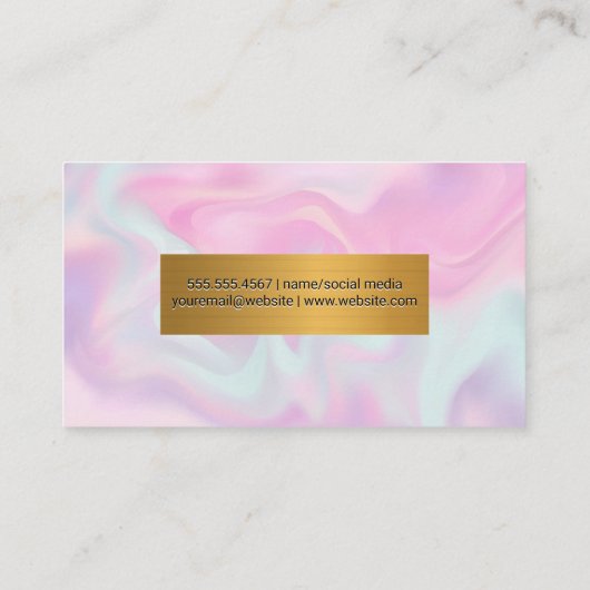 Metallisches Gold | Pastel Liquid Background Visitenkarte (Rückseite)