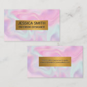 Metallisches Gold | Pastel Liquid Background Visitenkarte (Vorne/Hinten)