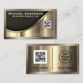 Metallisches Gold | QR-Code Visitenkarte (Vorne/Hinten)