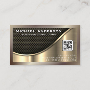 Metallisches Gold   QR-Code Visitenkarte