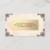 Metallisches Gold / Rosa / Verzierte Akzente Visitenkarte (Rückseite)