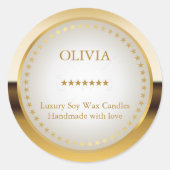 Metallisches Gold Runder Aufkleber (Vorderseite)