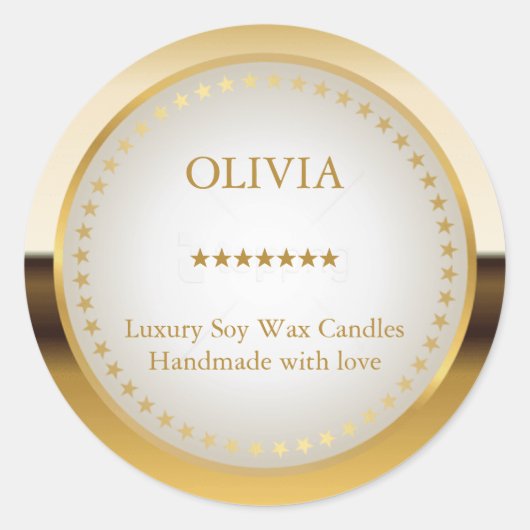Metallisches Gold Runder Aufkleber (Vorderseite)
