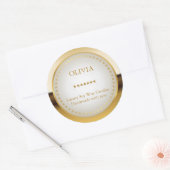 Metallisches Gold Runder Aufkleber (Umschlag)