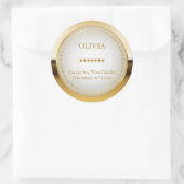 Metallisches Gold Runder Aufkleber (Tasche)