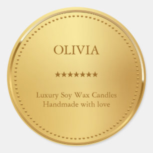 Metallisches Gold Runder Aufkleber