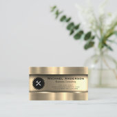 Metallisches Gold | Saat Hammer Visitenkarte (Stehend Vorderseite)