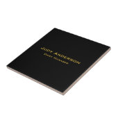 Metallisches Gold & Schwarz Professionell Modern E Fliese (Seite)