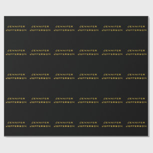 Metallisches Gold & Schwarz Professionell Modern E Geschenkpapier