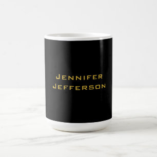 Metallisches Gold & Schwarz Professionell Modern E Kaffeetasse