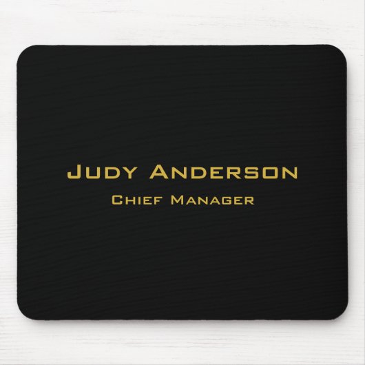 Metallisches Gold & Schwarz Professionell Modern E Mousepad (Vorne)