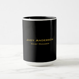 Metallisches Gold & Schwarz Professionell Modern E Tasse
