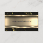 Metallisches Gold | Schwarzer Marmor Visitenkarte (Rückseite)
