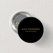 Metallisches Gold & schwarzes professionelles mode Button (Vorne & Hinten)